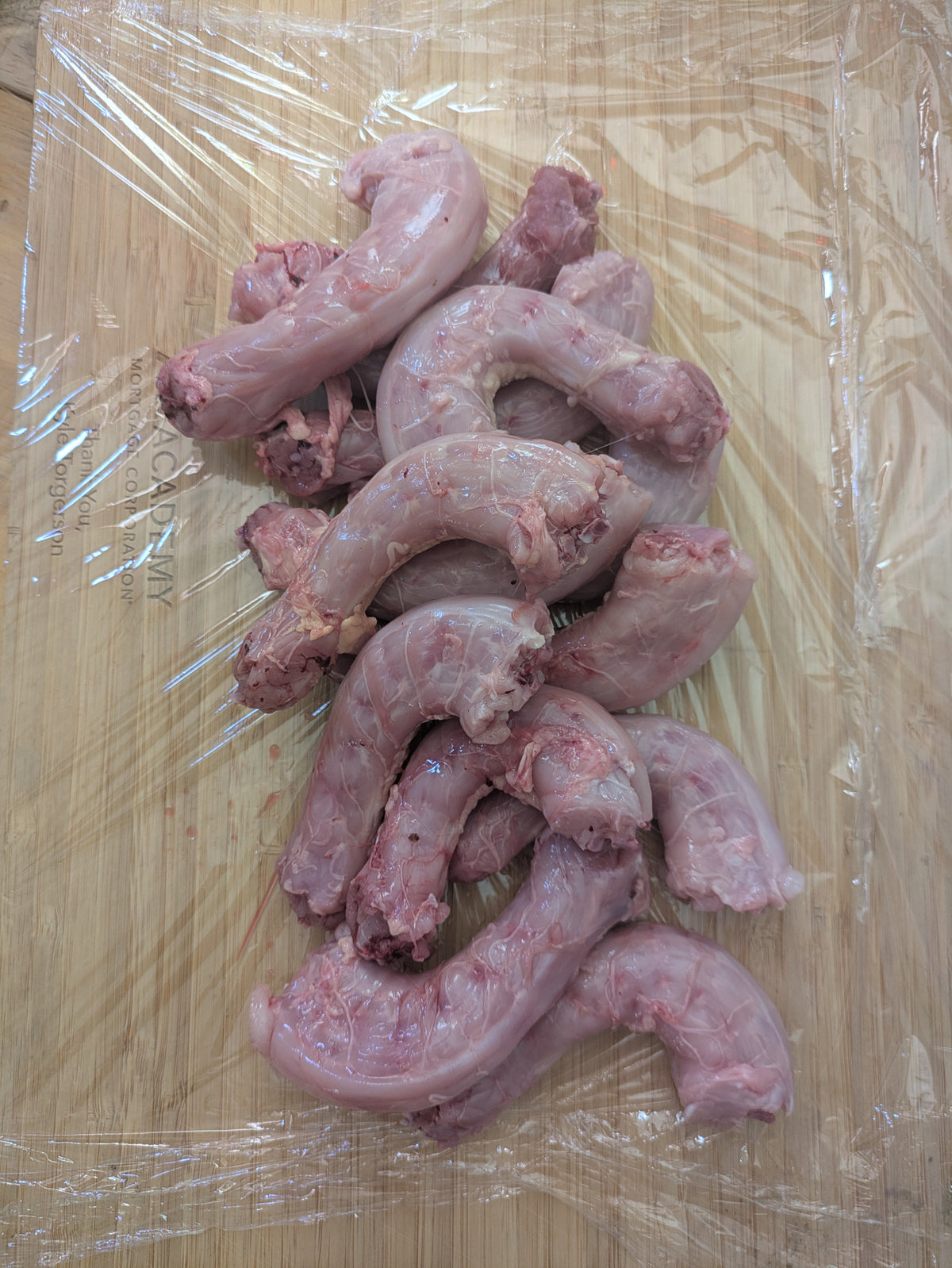 Pile of chicken necks fed a corn free soy free diet. Raised and butchered in Virgin, Utah