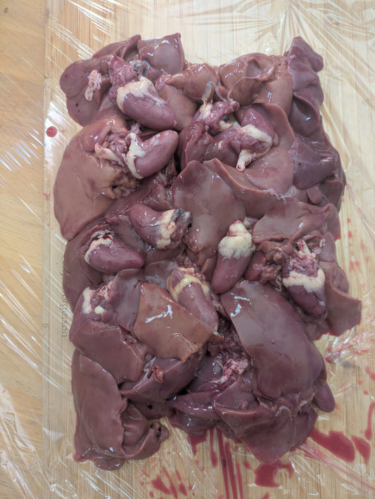 Corn free, soy free, pasture raised chicken organs. Raised and butchered in Virgin, Utah