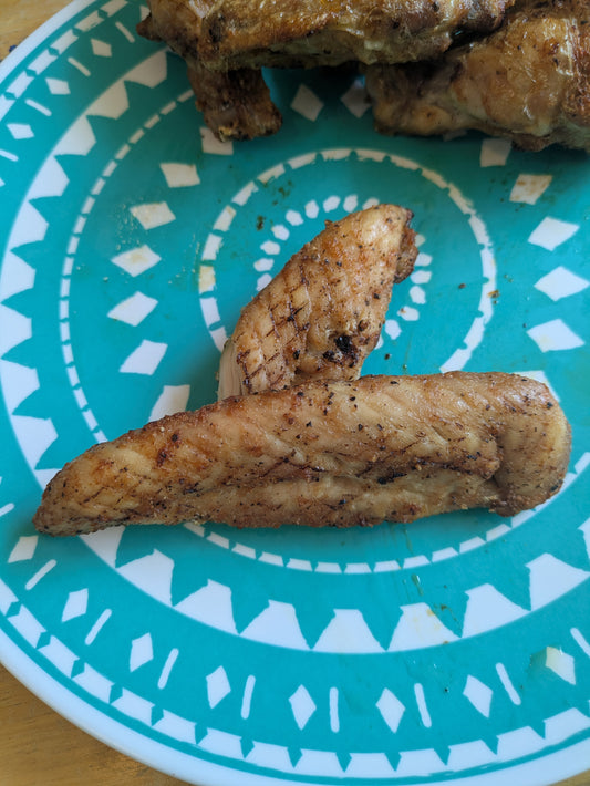 Corn free, soy free, pasture raised chicken grown in Virgin, Utah.