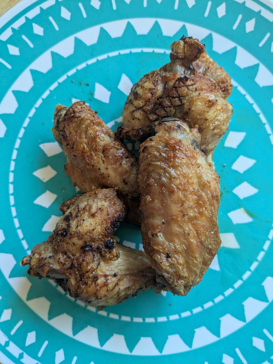 Corn free, soy free, pasture raised chicken wings grown in Virgin, Utah at Onward Homestead.